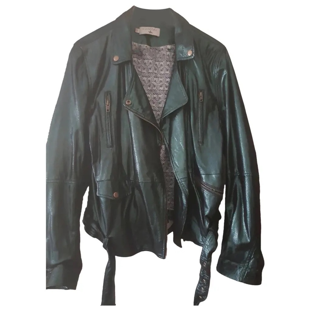 Cotelac Green Leather Jacket - Picture 2 of 8